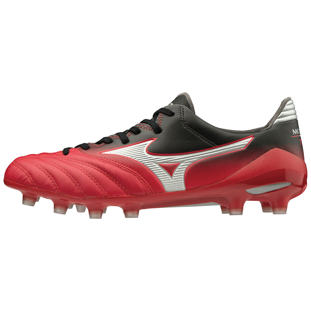 Mens Mizuno MORELIA NEO II MD Soccer Cleats Red/Silver/Black Philippines (RFIBZH749)